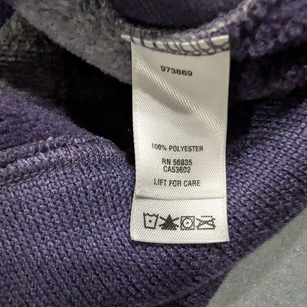 Cabela's hooded sweater jacket‎ zip up purple gray striped Large - Picture 6 of 9